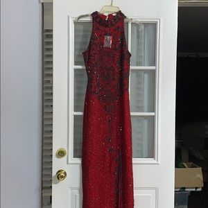 Authentic Middle Eastern-Made Red Jeweled Dress
